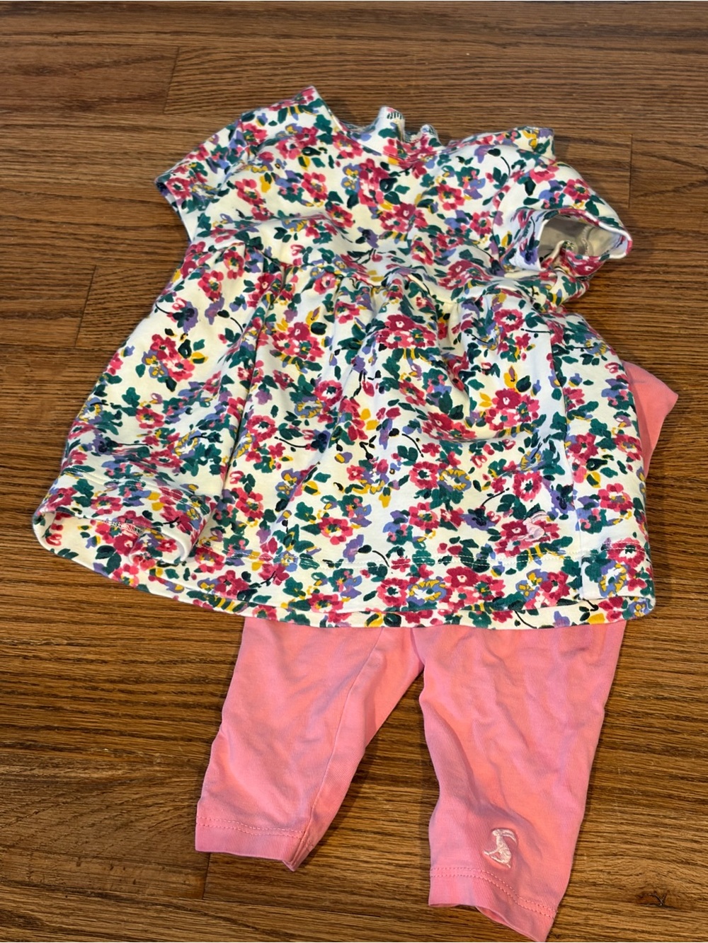Joules Pink Floral Baby Top and Leggings Set | 3-6 months